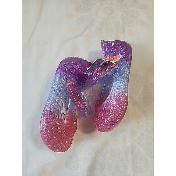Wonder Nation Infant Girls Jelly Shoes Sandals sz 3 Red, Blue Purple Hook & Loop - Picture 3 of 6